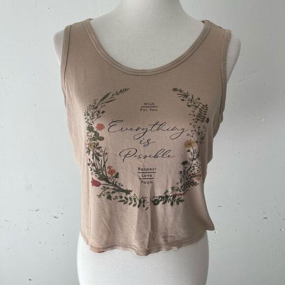 French pastry beige everything is possible cropped tank top large/XL - Picture 6 of 9